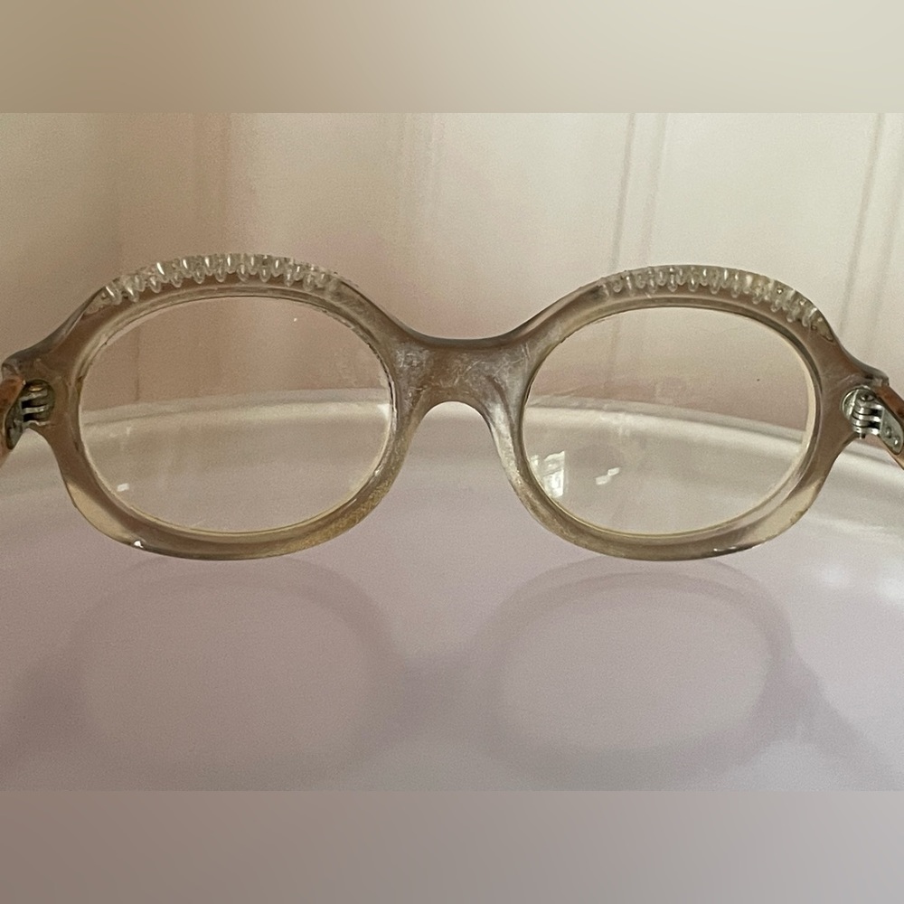 SOLD Vintage Tortoiseshell Cat-Eye Rhinestone Studded Eyeglasses❤️ - Picture 7 of 13